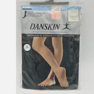 Danskin 725 Ballet Pink Adult Size B Faux Backseam Convertible Tights